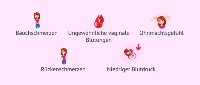 Imagen: Symptome, die auf eine Eileiterschwangerschaft hinweisen können