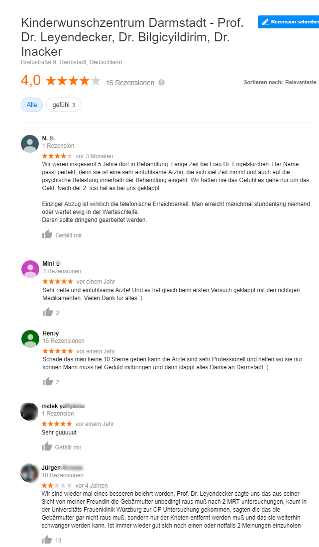 Imagen: Meinungen zum Kinderwunschzentrum Darmstadt