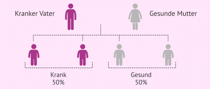 Imagen: Vererbung autosomal dominanter Krankheiten