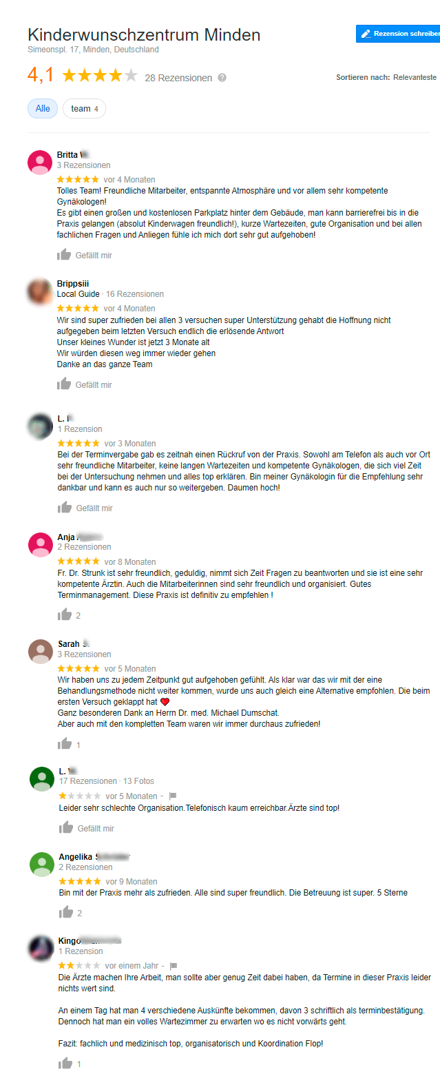 Imagen: Bewertung Kinderwunschzentrum Minden