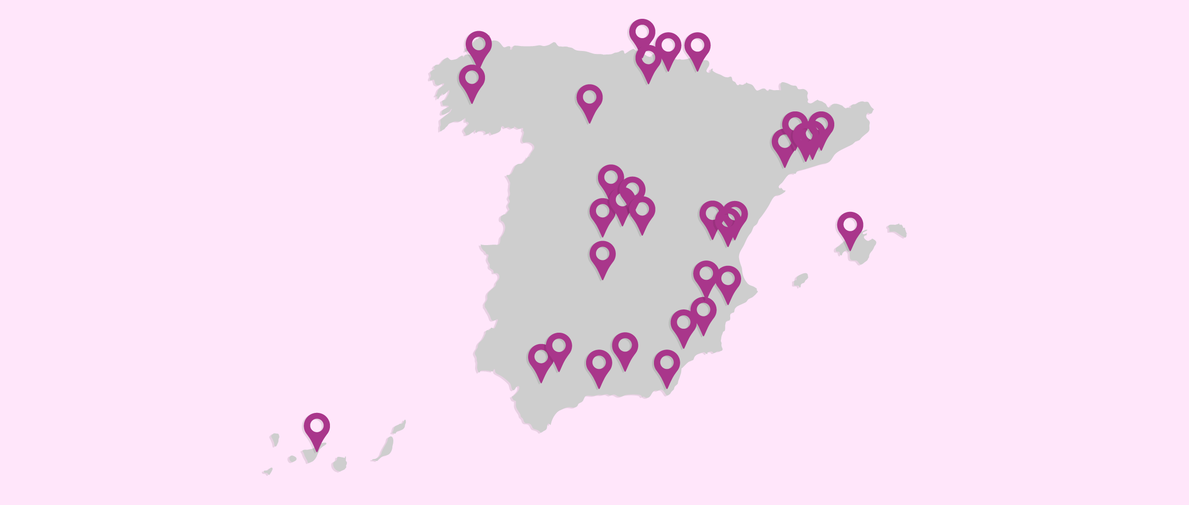 Standort der Kliniken in Spanien